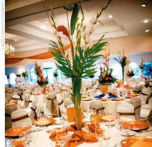 pictures of tropical wedding reception flowers