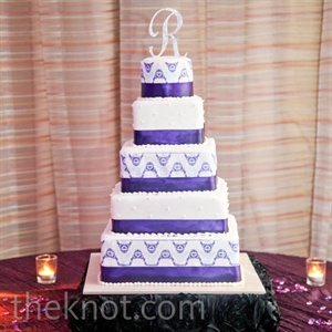 Purple Bridesmaid Dress on Wide Purple Ribbon Gave The Cake Plenty Of Color  While A Pattern