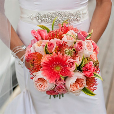 Coral Bridal Bouquet