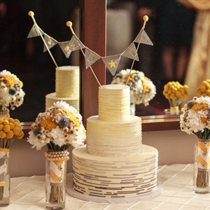 Yellow and Gray Ombre Cake