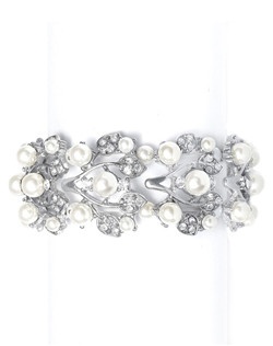 Serendipity Tiaras & Jewelry Silver Floral Pearl Bracelet - The Knot